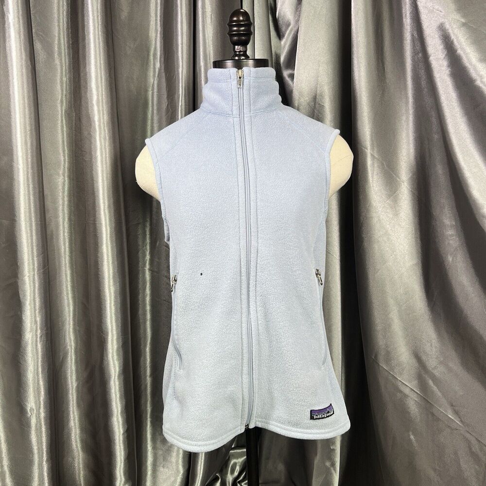 Vintage Patagonia Synchilla Vest Women's Med Blue Full‎ Zip Fleece Gorpcore Hike